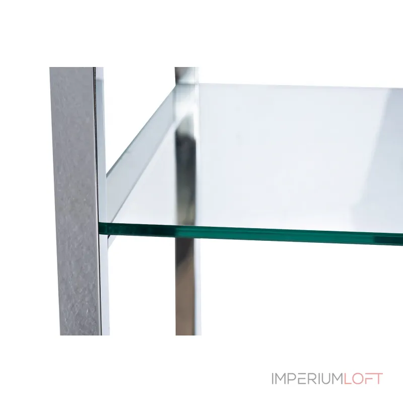 KFG087 Стеллаж Полусфера прозрачное стекло/хром 71*48*202см от ImperiumLoft