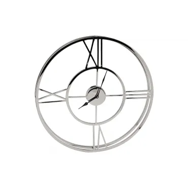 94PR-22072 Часы настенные круглые металл. цвет хром d40см