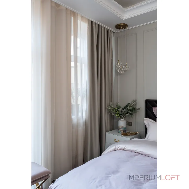 115KRT-282602-TUL BEG Тюль Ницца бежевый, 275*320 от ImperiumLoft