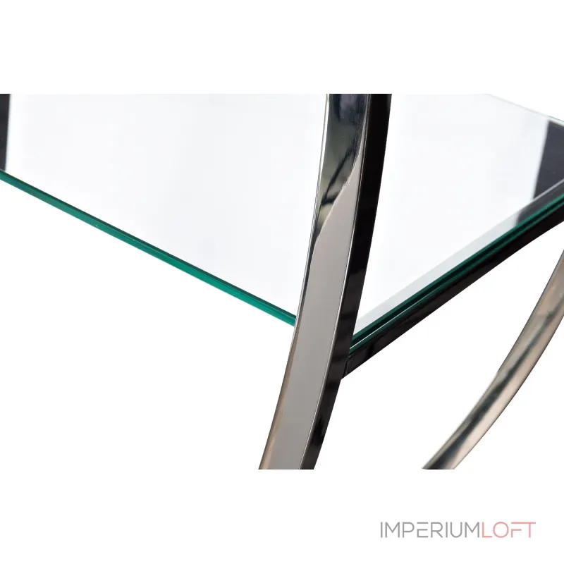 KFG087 Стеллаж Полусфера прозрачное стекло/хром 71*48*202см от ImperiumLoft