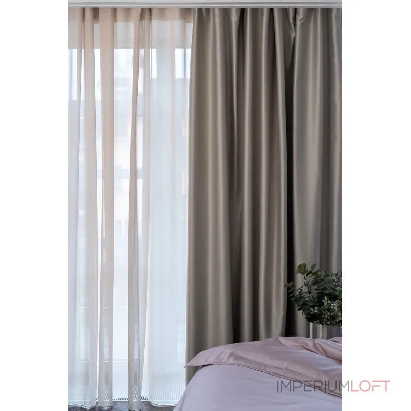 115KRT-282602-TUL BEG Тюль Ницца бежевый, 275*320 от ImperiumLoft