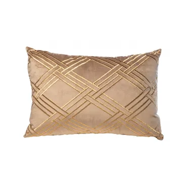 Подушка с вышивкой Ромбы коричневая 40*60 см