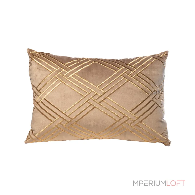 Подушка с вышивкой Ромбы коричневая Подушка с вышивкой Ромбы коричневая