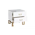 KFG085 Тумба 2 ящика белая/золото 55*40*58см от ImperiumLoft