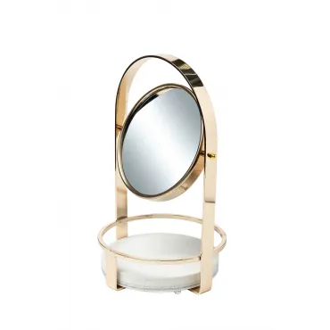 Зеркало настольное с мраморной полочкой