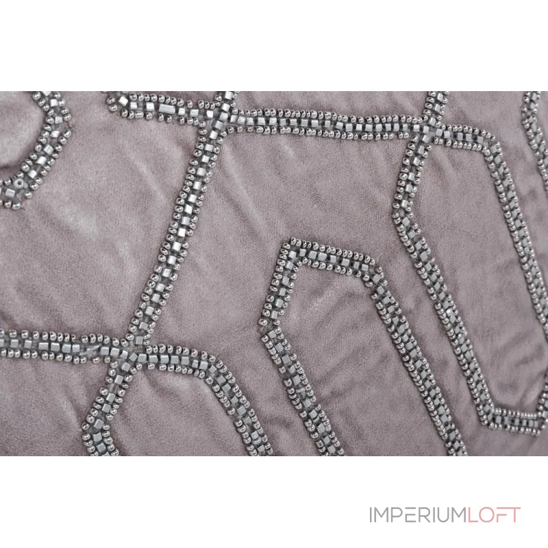 70SW-1531 Подушка с бисером Геометрия сереб.45*45см от ImperiumLoft