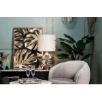 Холст 'Золотые листья монстеры-2' в багете латунь от ImperiumLoft