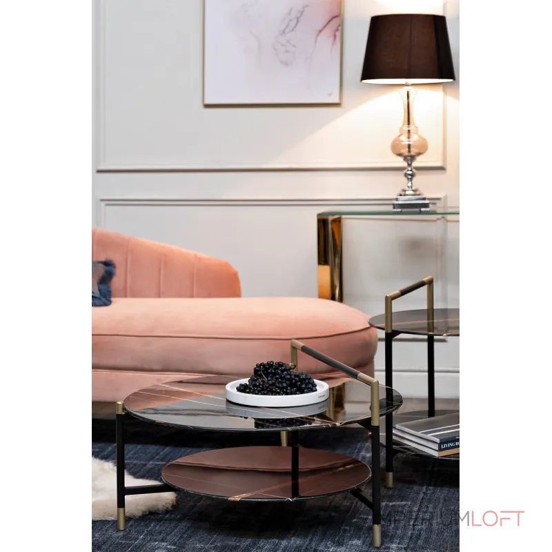 Стол журнальный круглый с полкой 30B-872 от ImperiumLoft