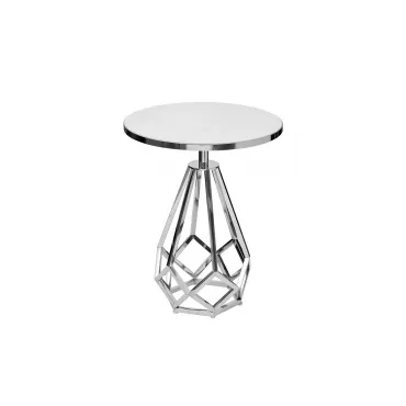 Столик журнальный с мраморной столешницей/серебро Столик журнальный с мраморной столешницей/серебро