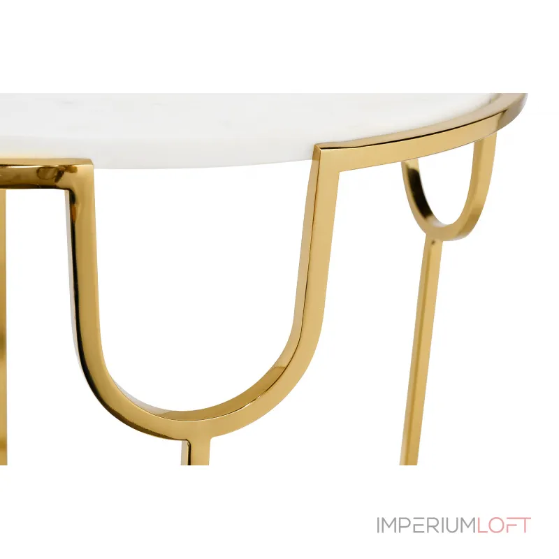 79MAL-7067 Стол журнальный с мраморной столешницей d45*60см от ImperiumLoft