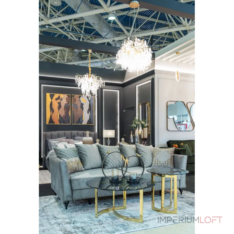 Стол журнальный золотой с темным стеклом 47ED-CT062GOLD от ImperiumLoft Стол журнальный золотой с темным стеклом 47ED-CT062GOLD от ImperiumLoft