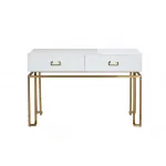 KFG070 Консоль 2 ящика белая/золото 120*42*77см от ImperiumLoft