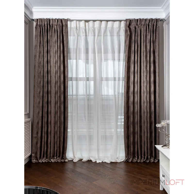 Портьера FIJI 275х260см коричневая от ImperiumLoft Портьера FIJI 275х260см коричневая от ImperiumLoft