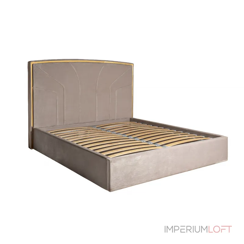 Кровать Lancy велюровая серая от ImperiumLoft