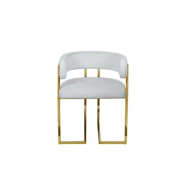 GY-8504STUL-SVSER Стул велюр светло-серый/золото 61*60*74см