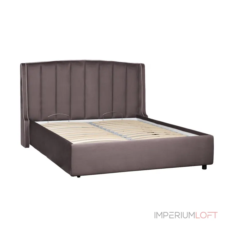 Кровать Odry с подъемным механизмом и бельевым ящиком лилово-серая ODRY1К-160M-Vel19+Vel09 от ImperiumLoft Кровать Odry с подъемным механизмом и бельевым ящиком лилово-серая ODRY1К-160M-Vel19+Vel09 от ImperiumLoft