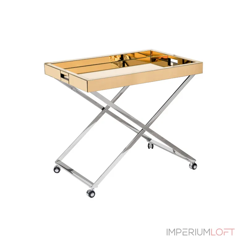 Стол сервировочный зеркальный золото/хром от ImperiumLoft Стол сервировочный зеркальный золото/хром от ImperiumLoft