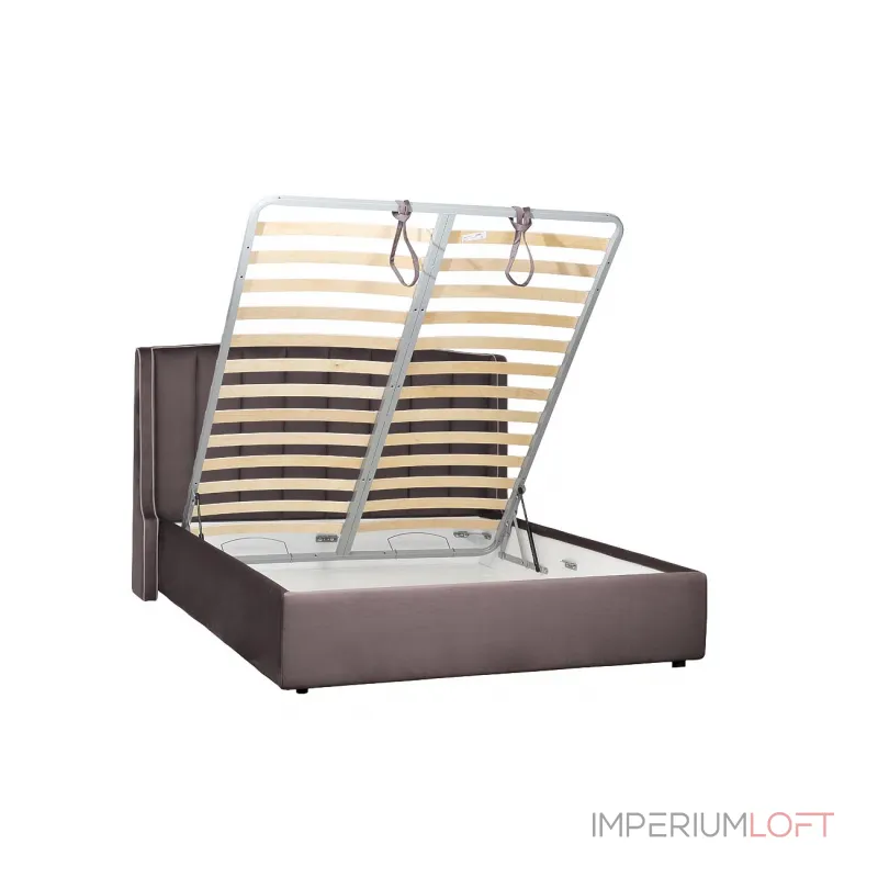 Кровать Odry с подъемным механизмом и бельевым ящиком лилово-серая ODRY1К-160M-Vel19+Vel09 от ImperiumLoft Кровать Odry с подъемным механизмом и бельевым ящиком лилово-серая ODRY1К-160M-Vel19+Vel09 от ImperiumLoft