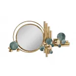 37SM-2154 Зеркало декоративное c панно 89.5*50.8*8.9;d37см от ImperiumLoft