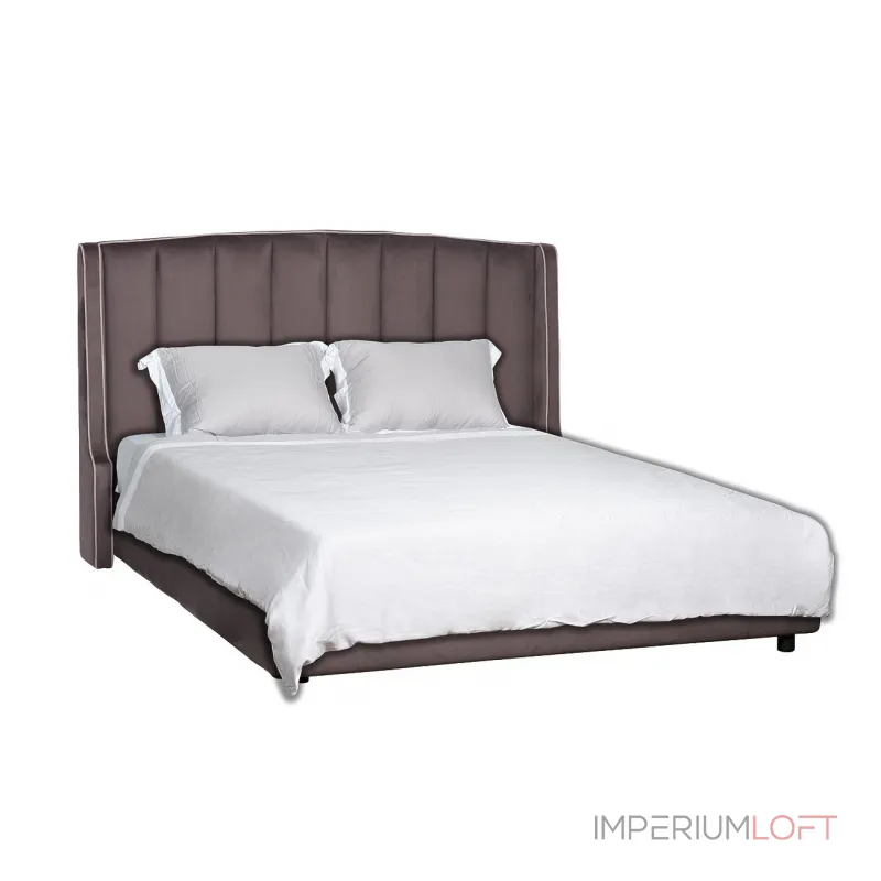 Кровать Odry с подъемным механизмом и бельевым ящиком лилово-серая ODRY1К-160M-Vel19+Vel09 от ImperiumLoft Кровать Odry с подъемным механизмом и бельевым ящиком лилово-серая ODRY1К-160M-Vel19+Vel09 от ImperiumLoft