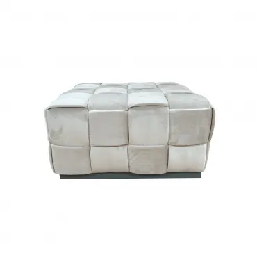 Пуф плетеный велюровый светло-бежевый Пуф плетеный велюровый светло-бежевый