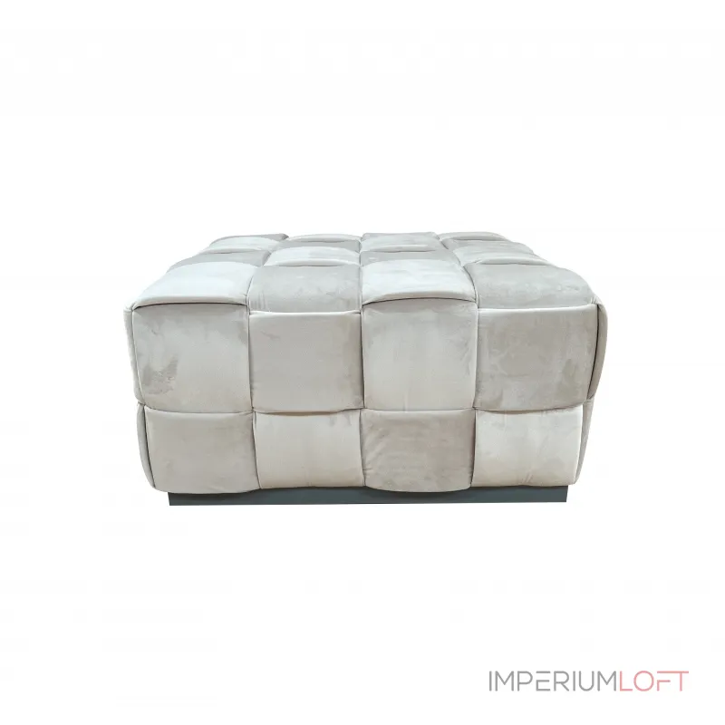 Пуф плетеный велюровый светло-бежевый от ImperiumLoft Пуф плетеный велюровый светло-бежевый от ImperiumLoft