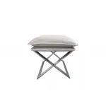 Пуф велюровый бежевый/хром от ImperiumLoft