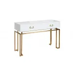 KFG070 Консоль 2 ящика белая/золото 120*42*77см от ImperiumLoft