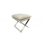 Пуф велюровый бежевый/хром от ImperiumLoft