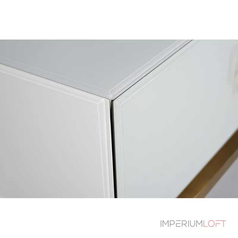 KFG070 Консоль 2 ящика белая/золото 120*42*77см от ImperiumLoft