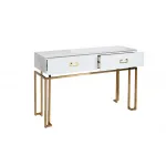 KFG070 Консоль 2 ящика белая/золото 120*42*77см от ImperiumLoft