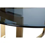 Стол журнальный золотой с темным стеклом 47ED-CT062GOLD от ImperiumLoft
