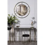 Зеркало круглое в металлической раме (золото) KFG082 от ImperiumLoft