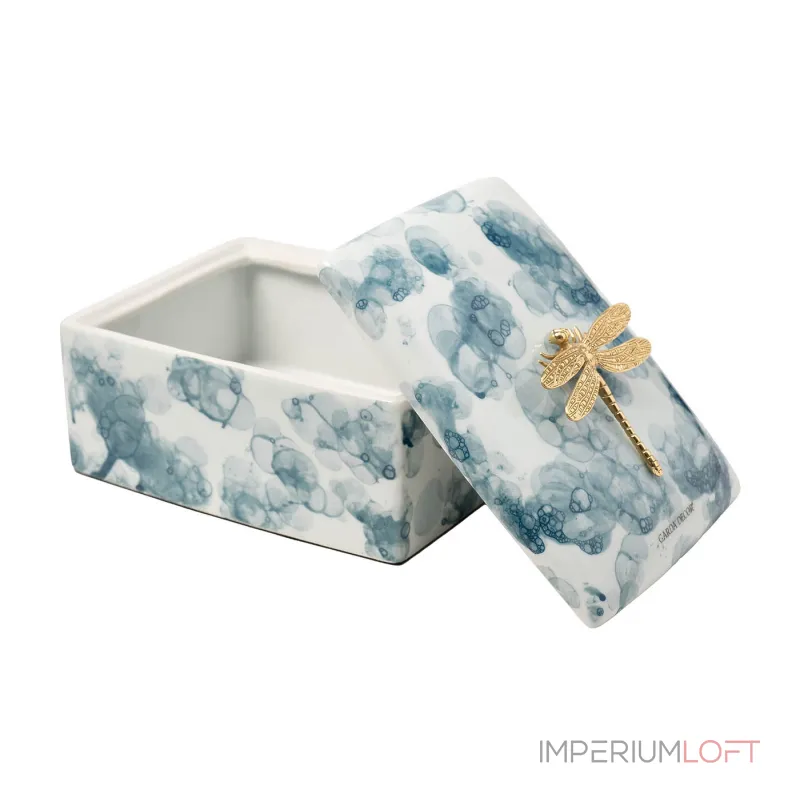 Шкатулка голубая со стрекозой L19 от ImperiumLoft