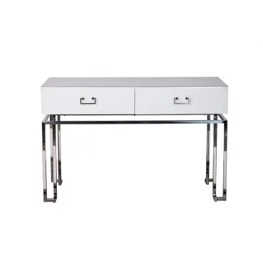 Консоль с ящиками белая/хром