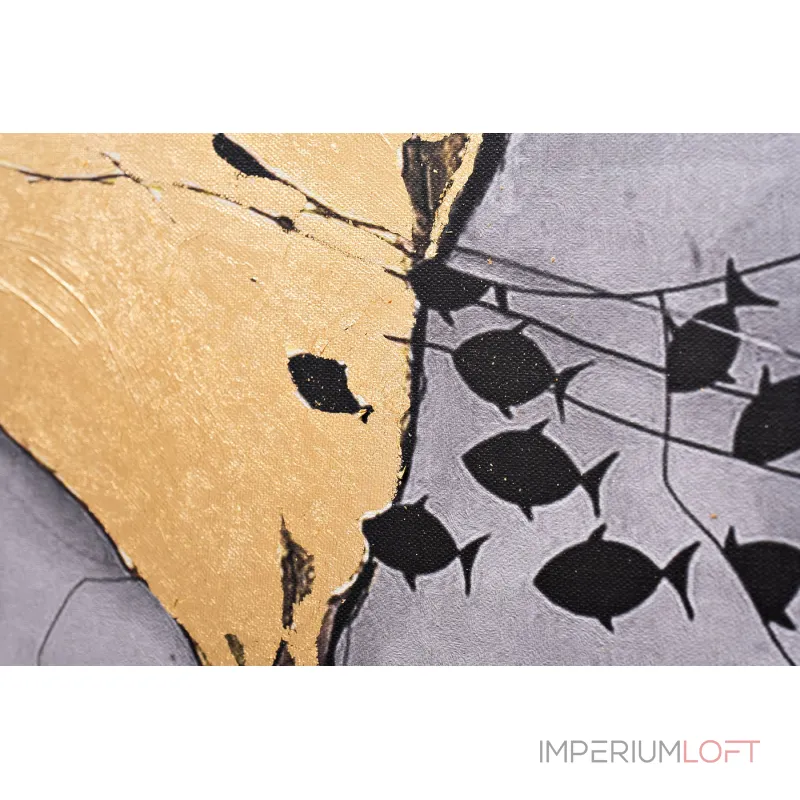 Холст 'Затмение-2' в багете латунь от ImperiumLoft Холст 'Затмение-2' в багете латунь от ImperiumLoft