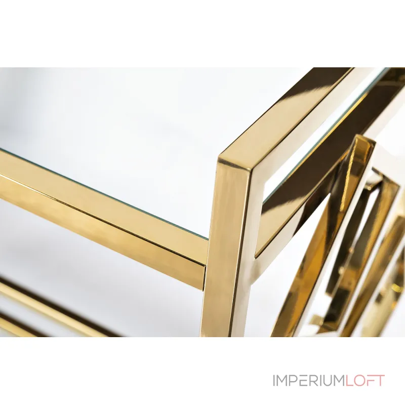 GY-CRT8164GOLD Стол-тележка сервировочн ст.прозр/золото 80*40*83 от ImperiumLoft