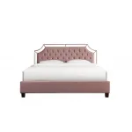N-BD1894B PI Кровать с зерк.вставками пепельно-розов.214*192*127 от ImperiumLoft