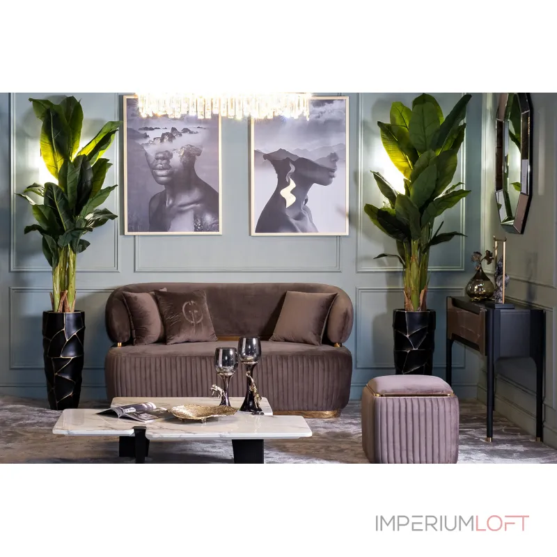 Кашпо черное с золотом от ImperiumLoft Кашпо черное с золотом от ImperiumLoft