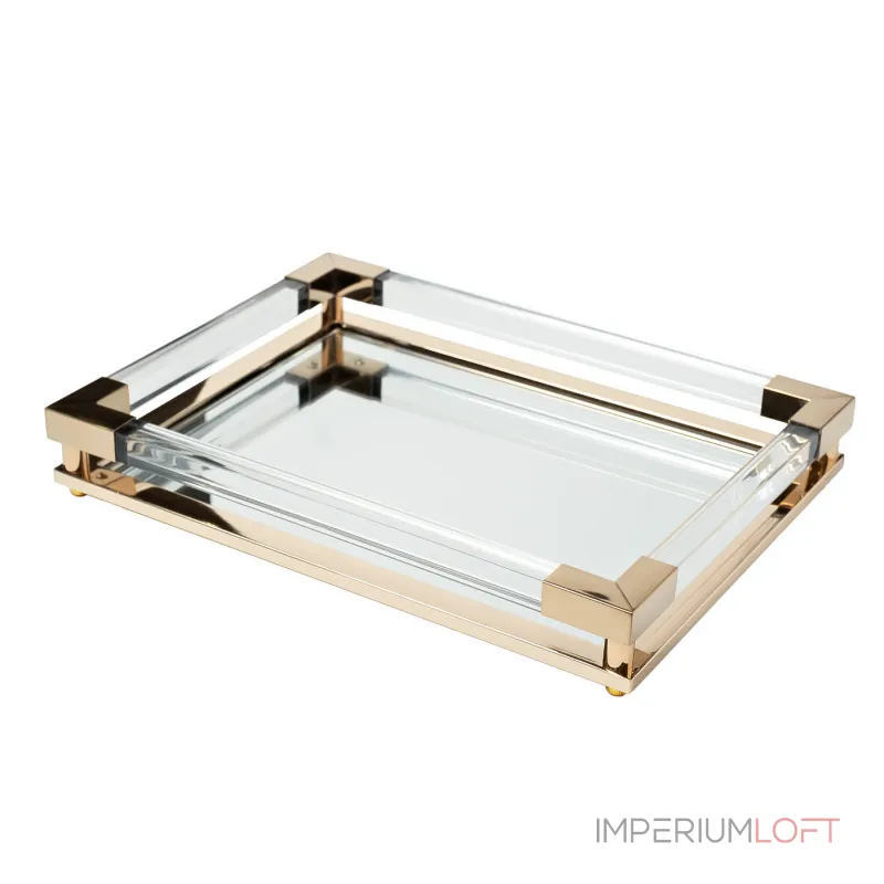 Поднос прямоугольный зеркальный/золото от ImperiumLoft Поднос прямоугольный зеркальный/золото от ImperiumLoft