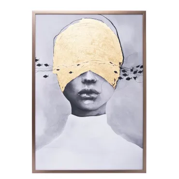 Холст 'Затмение-2' в багете латунь Холст 'Затмение-2' в багете латунь