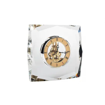 Часы настольные стеклянные золотые C81315