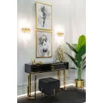 Холст Белая лошадь в золотом багете 89VOR-AQUARELLE14 от ImperiumLoft