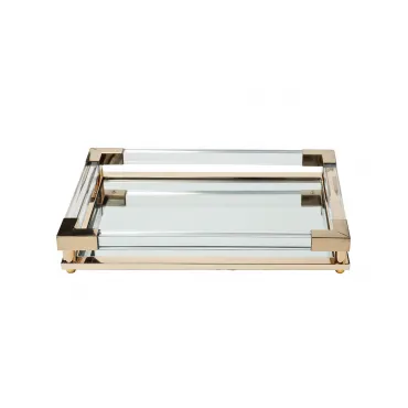 Поднос прямоугольный зеркальный/золото