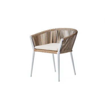 Кресло уличное Муза белое с оплеткой 39AR-C288-1 Кресло уличное Муза белое с оплеткой 39AR-C288-1