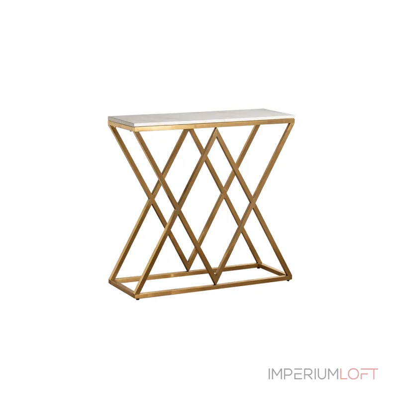 Консоль искусственный белый мрамор/мат.золото 47ED-CST026/80GOLD от ImperiumLoft