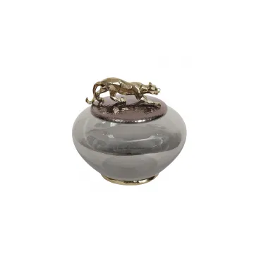 Декоративная ваза с крышкой GardaDecor Ягуар 69-120164 Декоративная ваза с крышкой GardaDecor Ягуар 69-120164