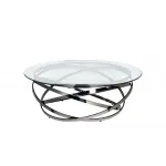 GY-CT8402BL Стол журнальный стекло прозр/темн.хром d120*40см от ImperiumLoft