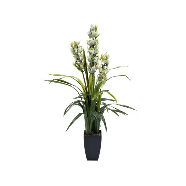 Орхидея Cymbidium искусствнная белая в горшке