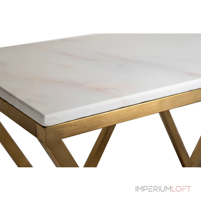 Консоль искусственный белый мрамор/мат.золото 47ED-CST026/80GOLD от ImperiumLoft